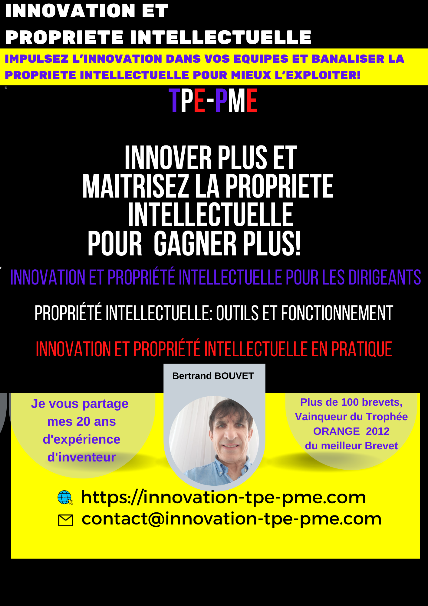 Tout ce que les dirigeants, managers, salariés de TPE, PME, Startup, ETI doivent connaitre sur l'innovation et les protections: théorie et pratique